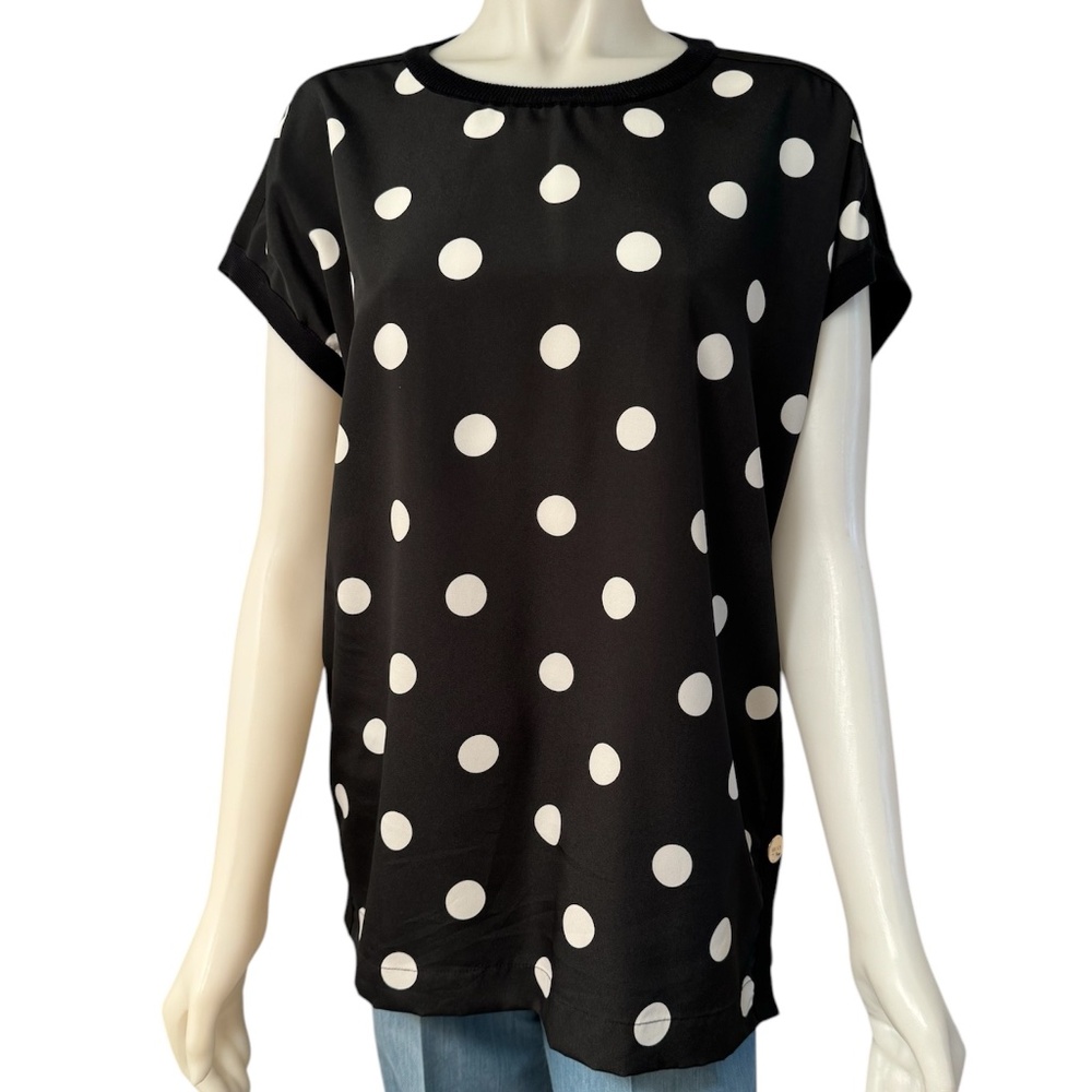 Liu Jo Cap Sleeve Polka Dot Blouse ~ Ladies Lui Jo Medium Blouse ~